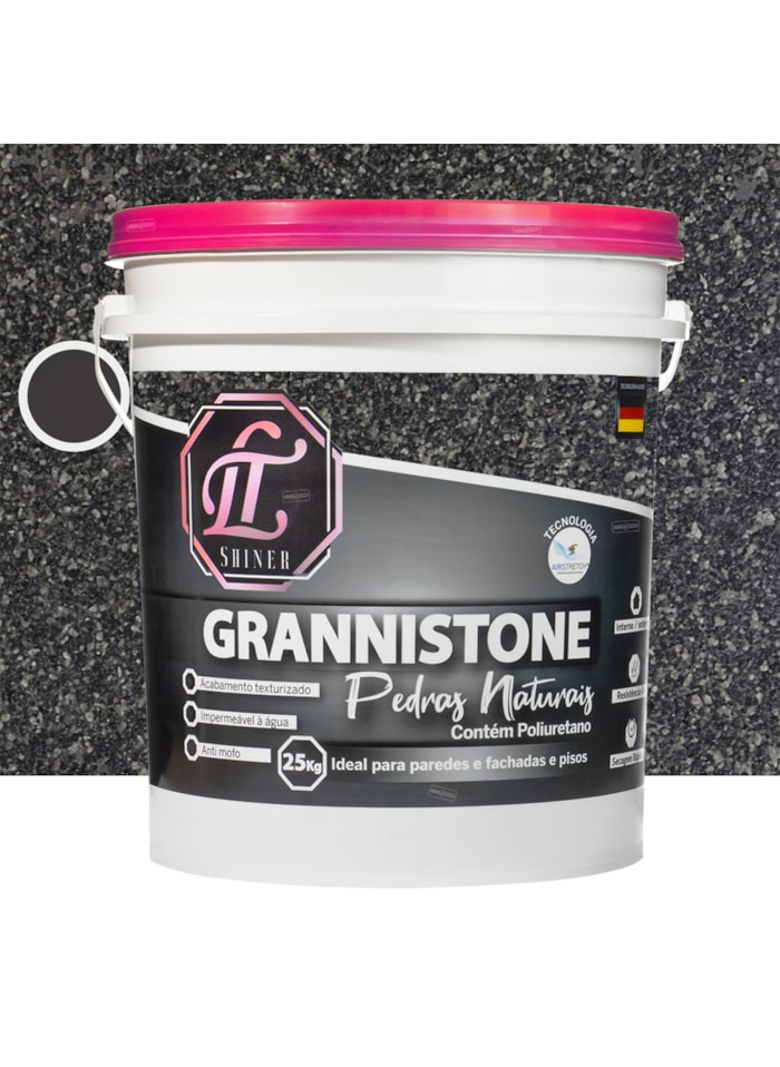 LT Shine Grannistone Pedras Naturais, 25KG Cinza São Paulo - Interno e Externo, Pronto para Uso