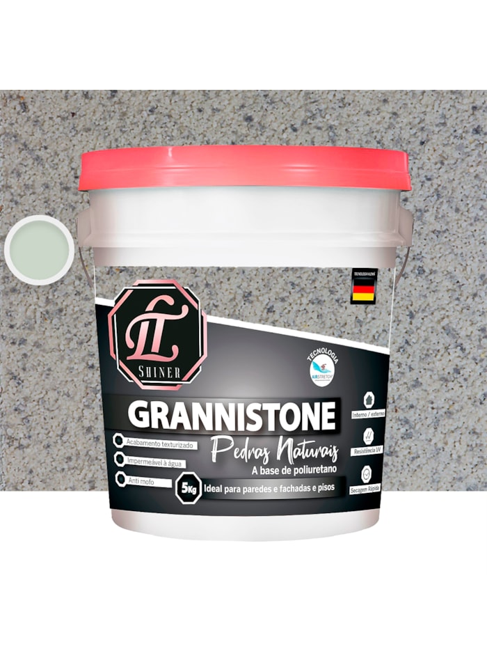 LT Shine Grannistone Pedras Naturais, 5KG Branco Dallas - Impermeavel à Água, Antimofo