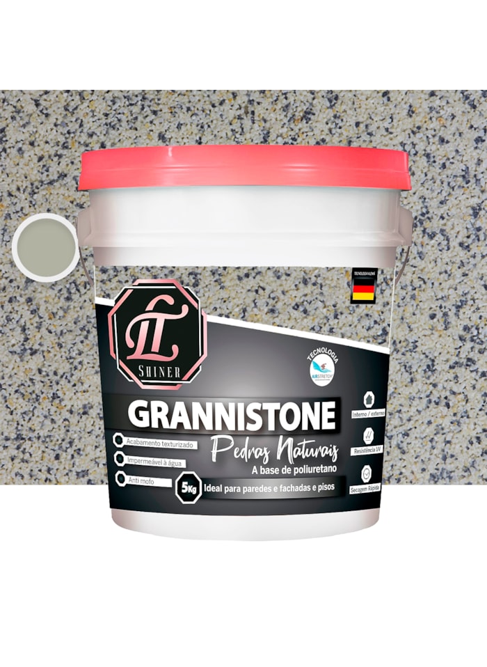 LT Shine Grannistone Pedras Naturais, 5KG Branco Serena - Impermeavel à Água, Antimofo