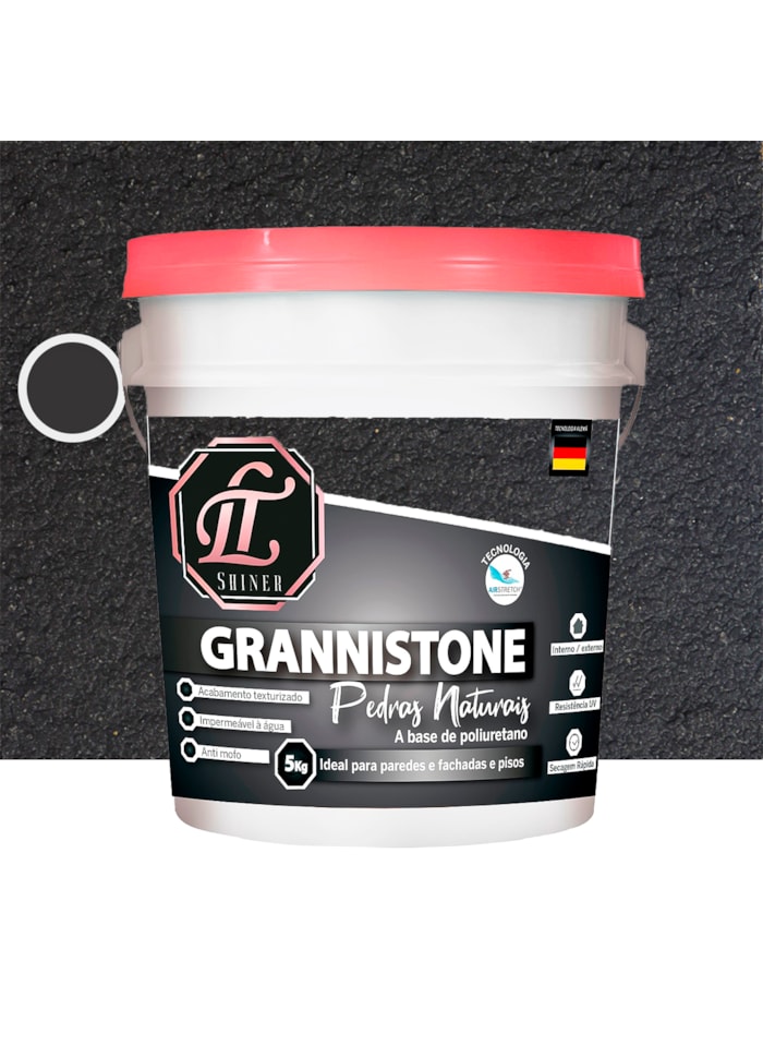 LT Shine Grannistone Pedras Naturais, 5KG Cinza Grafite - Impermeavel à Água, Antimofo