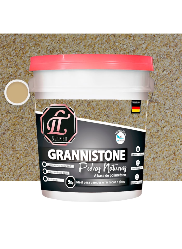 LT Shine Grannistone Pedras Naturais, 5KG Praia Dourada - Impermeavel à Água, Antimofo