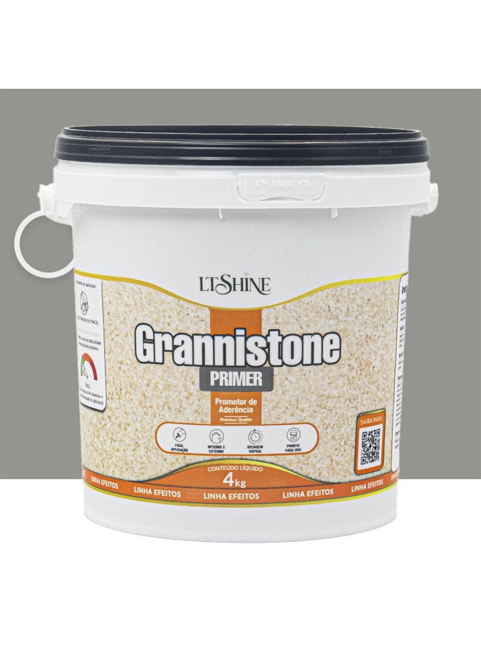LT Shine Grannistone Primer Promotor de Aderência, 4KG Cinza Claro - Pronto para Uso, Fácil Aplicação