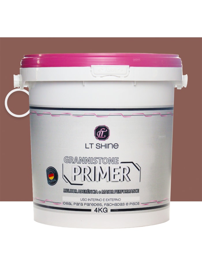 LT Shine Grannistone Primer Promotor de Aderência, 4KG Vermelho Blush - Pronto para Uso, Fácil Aplicação
