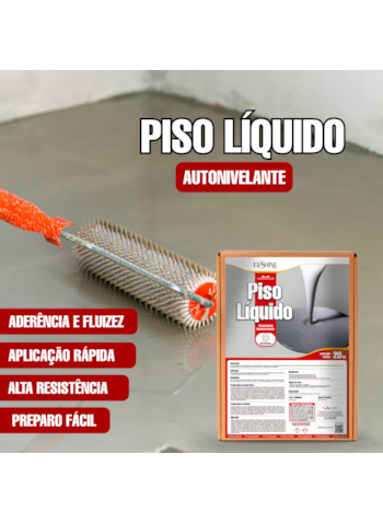 LT Shine Piso Liquido Cimentício Autonivelante, 20KG Cinza - Fácil Aplicação, Ótima Aderência