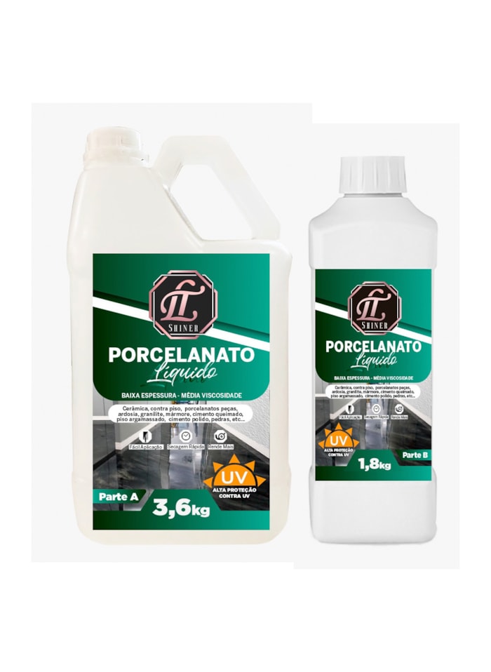 LT Shine Porcelanato Liquido Baixa Espessura Média Viscosidade C/ Endurecedor - Kit 5,4KG