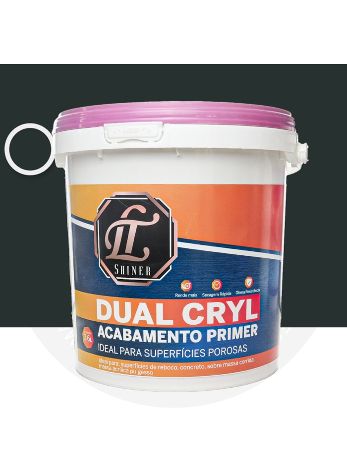 LT Shine Primer e Tinta para superficies porosas Dual Cryl 3,6L Preto