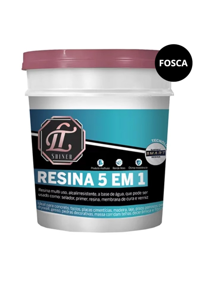 LT Shine Resina 5 em 1, 18L Fosco - Fácil Aplicação, Produto Multifunção