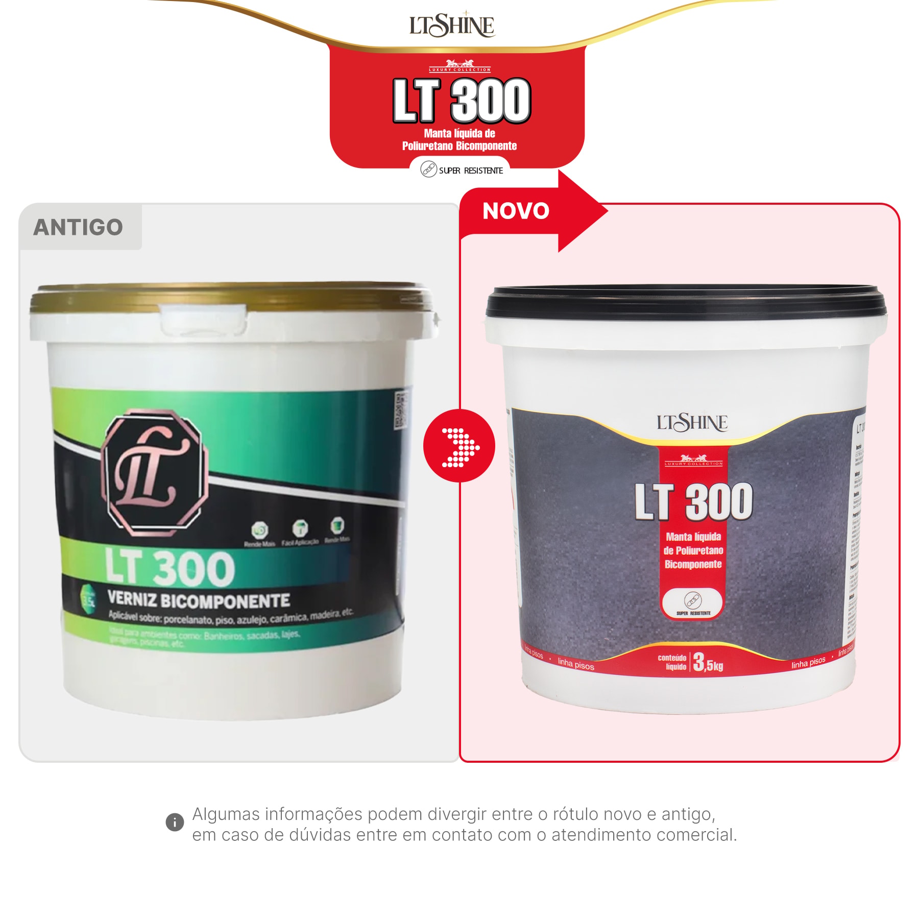 LT Shine Verniz para Acabamento LT300 Brilhante 3,5KG Cinza Claro