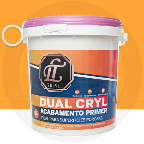 LT Shiner Primer e Tinta para superficies porosas Dual Cryl 3,6L Sunshine