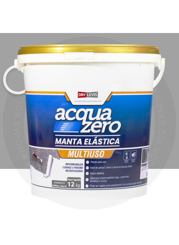 Manta Elástica Impermeabilizante Acrílica Acqua Zero 12KG Cinza