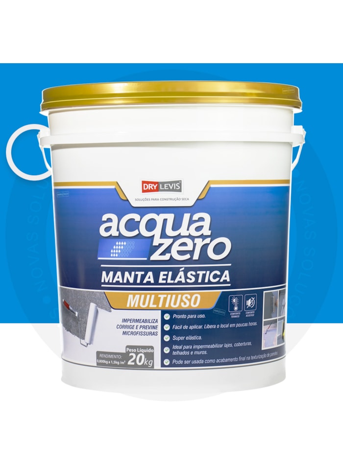Manta Elástica Impermeabilizante Acrílica Acqua Zero 20KG Azul