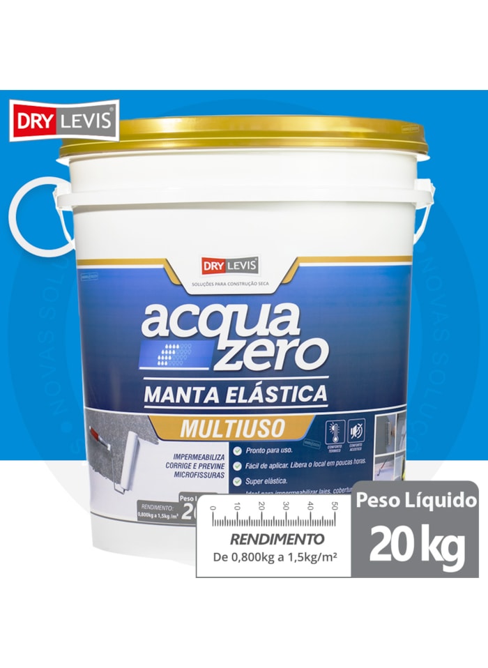 Manta Elástica Impermeabilizante Acrílica Acqua Zero 20KG Azul
