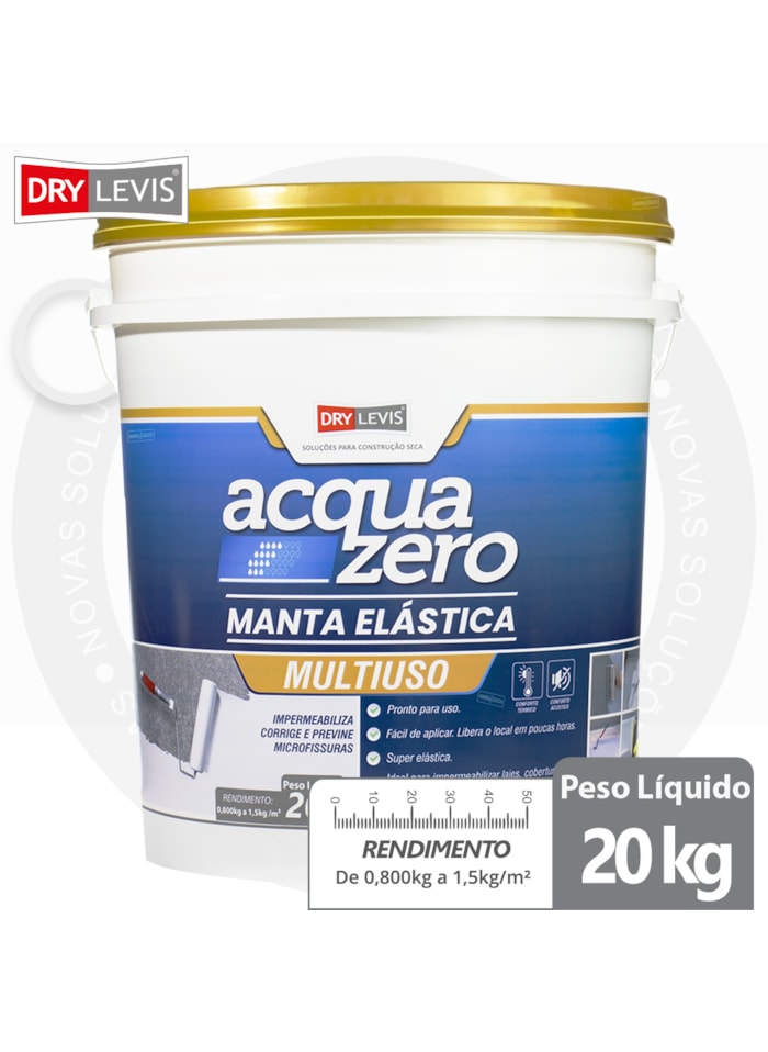 Manta Elástica Impermeabilizante Acrílica Acqua Zero 20KG Branco