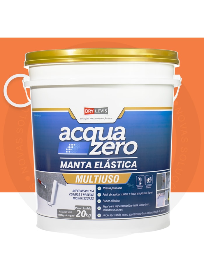 Manta Elástica Impermeabilizante Acrílica Acqua Zero 20KG Cerâmica Telha