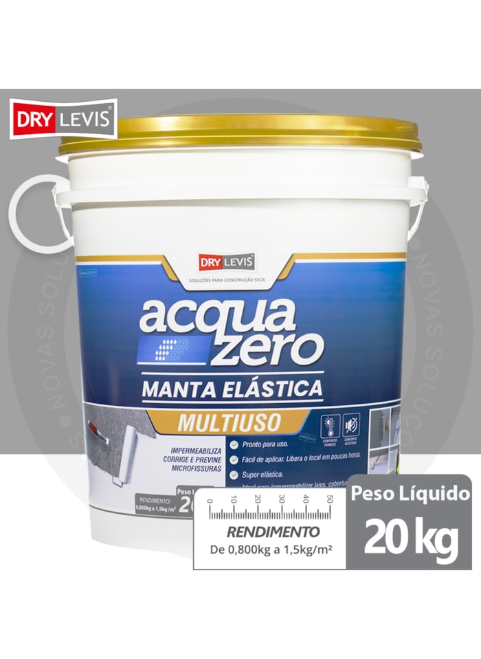Manta Elástica Impermeabilizante Acrílica Acqua Zero 20KG Cinza