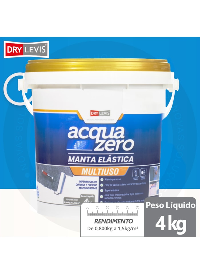 Manta Elástica Impermeabilizante Acrílica Acqua Zero 4KG Azul