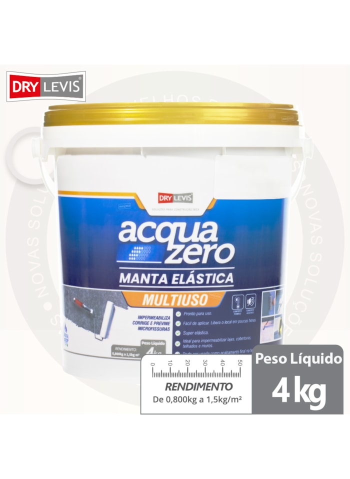 Manta Elástica Impermeabilizante Acrílica Acqua Zero 4KG Branco