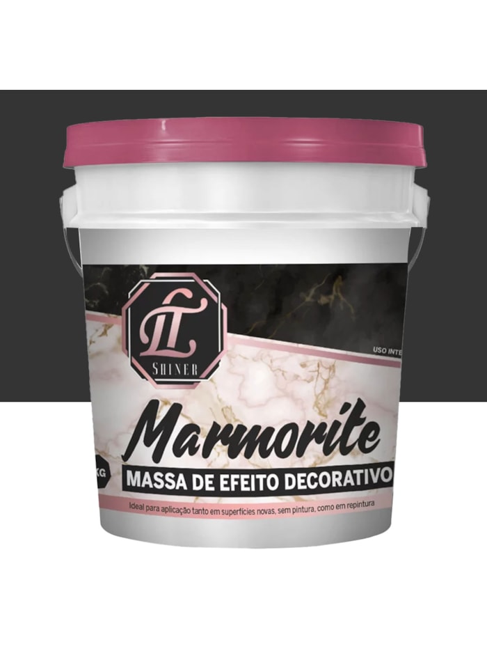 Marmorite LT Shine, 4KG Preto Supremo - Pronto Para Uso, Antimofo