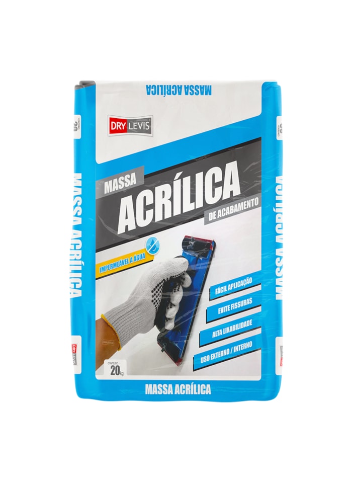 Massa Acrílica em Pó Drylevis, Saco 20KG - Alta resistência a água, Fácil aplicação