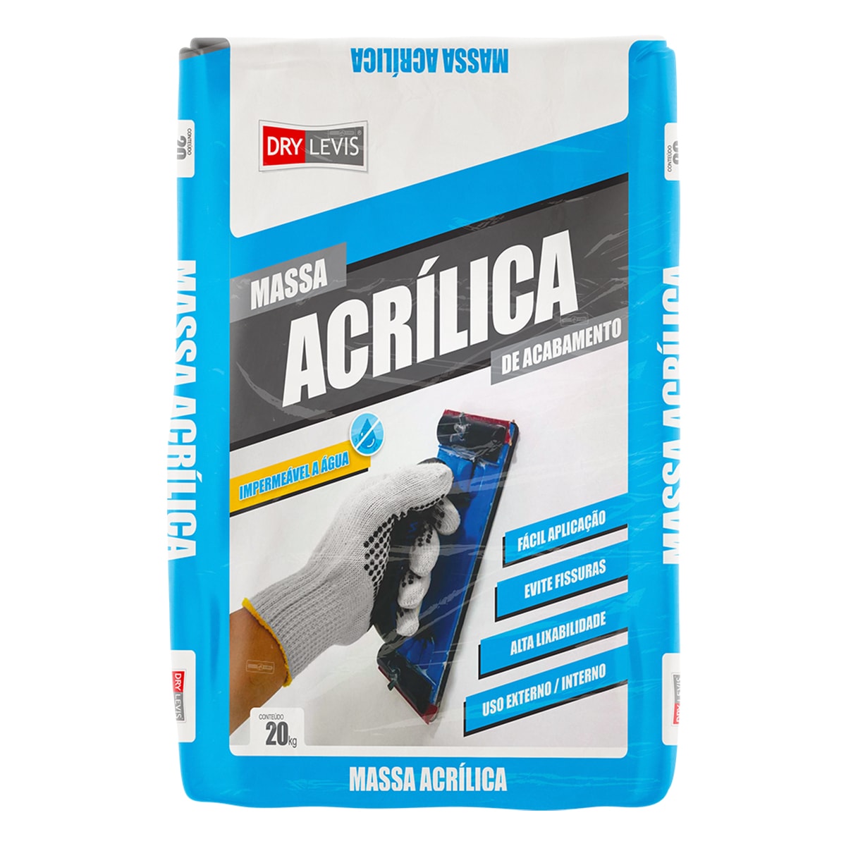 Massa Acrílica em Pó Drylevis, Saco 20KG - Alta resistência a água ...