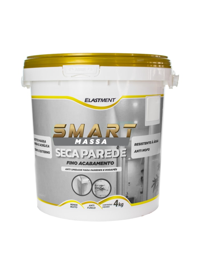Massa Fina Seca Parede Elastment, 4KG Branco -  Anti Mofo, Resistente à Água