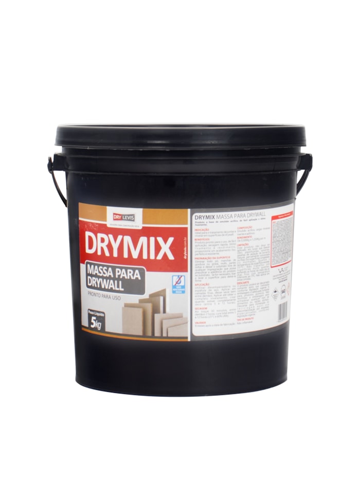 Massa para Drywall, Drymix 5KG - Pronto para Uso, Secagem Rápida