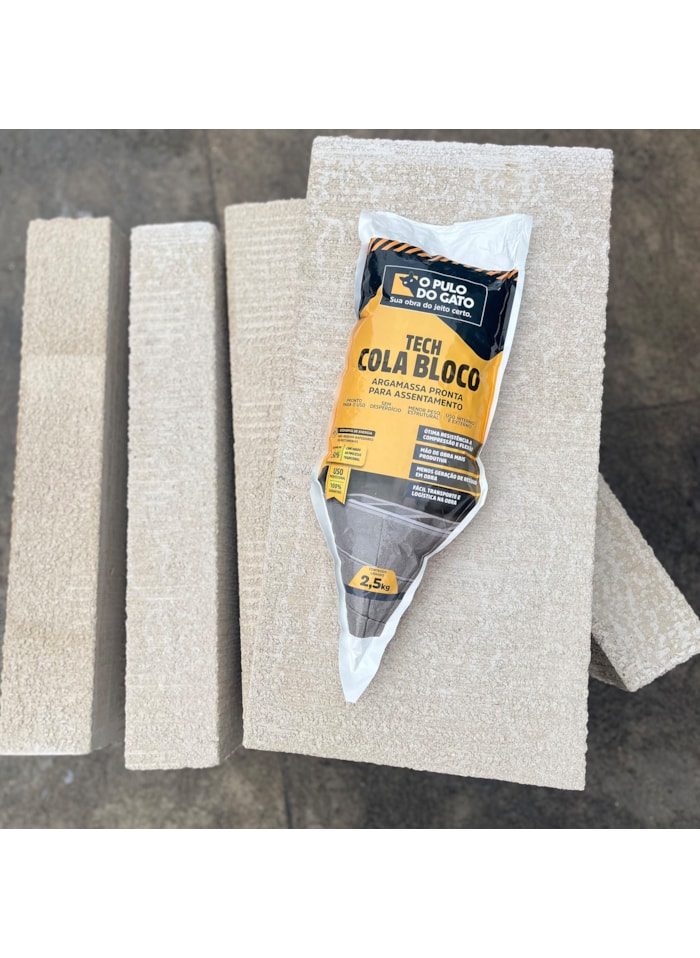 Massa Polimérica Cola Bloco e Tijolo Argamassa Pronta Para Assentamento Tech 2,5kg - Pulo do Gato