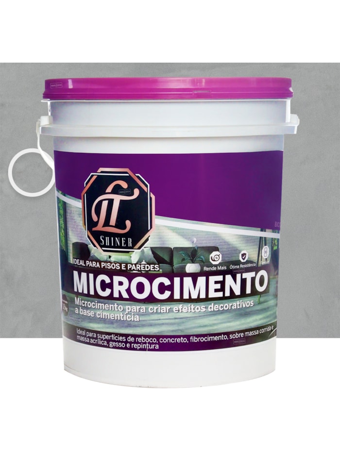 Microcimento LT Shine, 18KG Cinza Ghost - Ótima Aderência e Flexibilidade