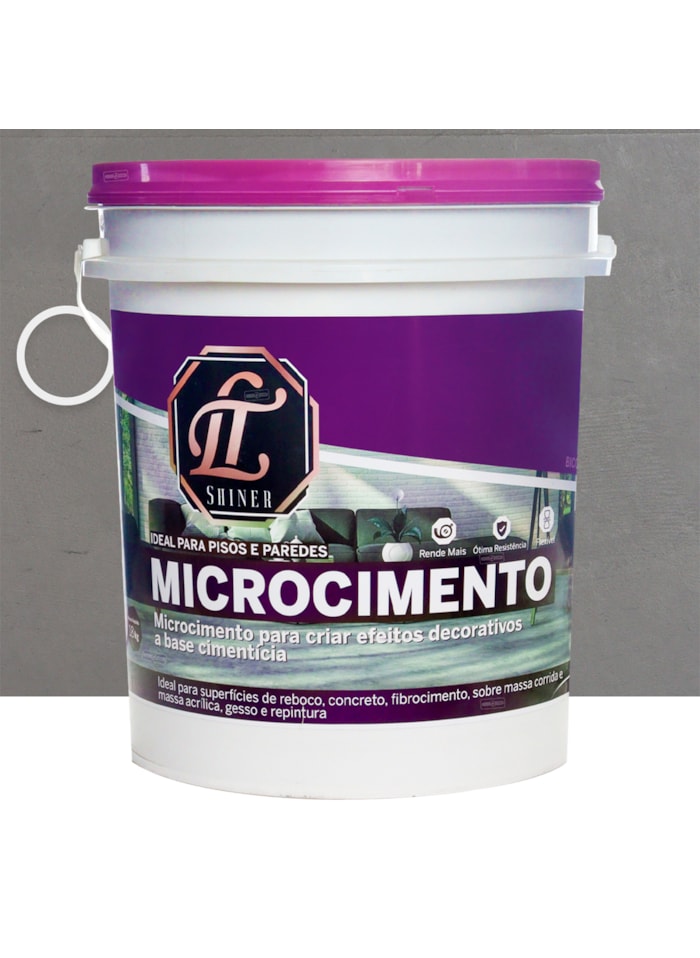 Microcimento LT Shine, 18KG Cinza Granizo - Ótima Aderência e Flexibilidade