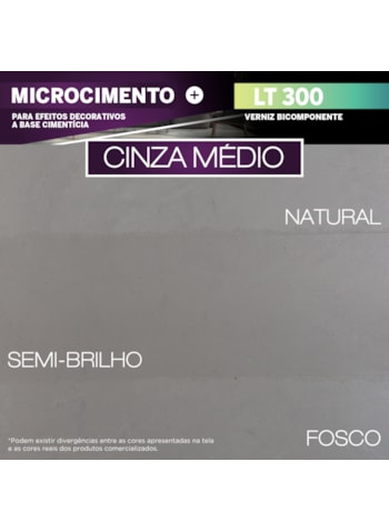 Microcimento LT Shine, 18KG Cinza Médio - Ótima Aderência e Flexibilidade