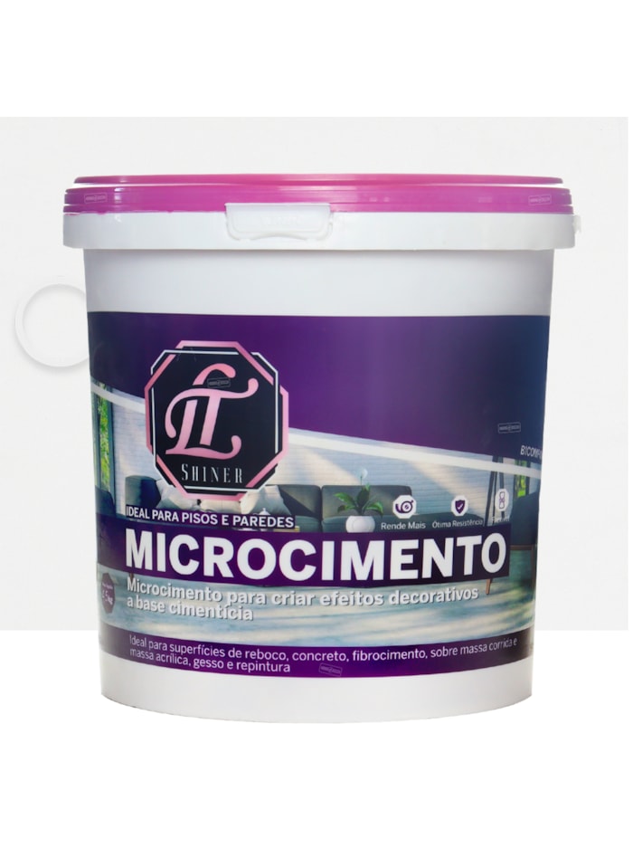 Microcimento LT Shine, 4,5KG Branco - Ótima Aderência e Flexibilidade
