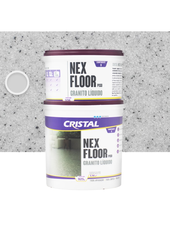 Nex Floor Granito Líquido Cristal, 1,250KG Branco Ceará - Fácil Aplicação e Alta Resistência