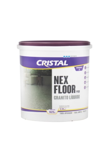 Nex Floor Granito Líquido Cristal, 1,250KG Cinza Andorinha - Fácil Aplicação e Alta Resistência