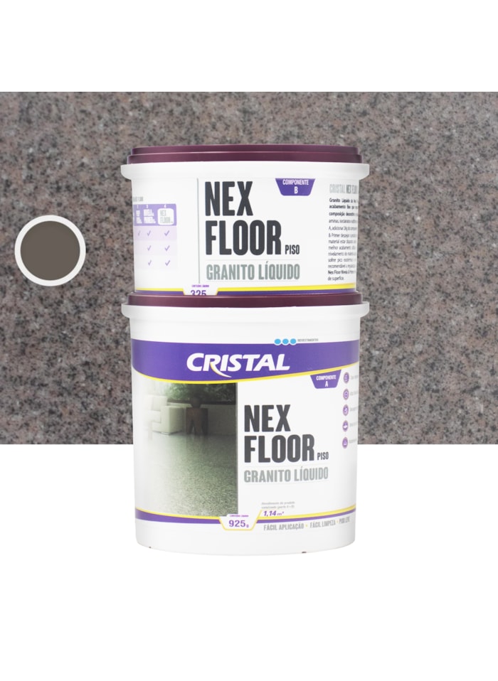 Nex Floor Granito Líquido Cristal, 1,250KG Marrom Imperial - Fácil Aplicação e Alta Resistência