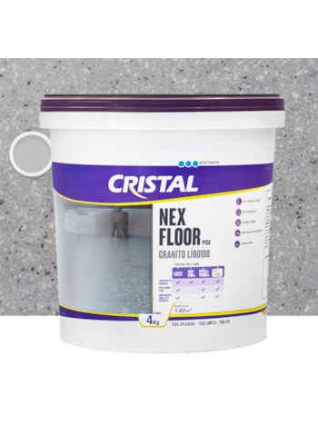 Nex Floor Granito Líquido Cristal, 4KG Cinza Andorinha - Autonivelante, Uso Interno e Externo