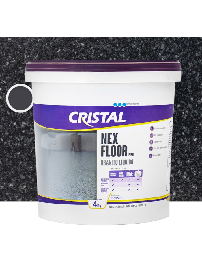 Nex Floor Granito Líquido Cristal, 4KG São Gabriel - Autonivelante, Uso Interno e Externo