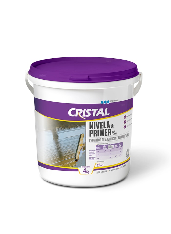 Nex Floor Nivela & Primer Cristal, 4KG - Promotor de Aderência e Autonivelante