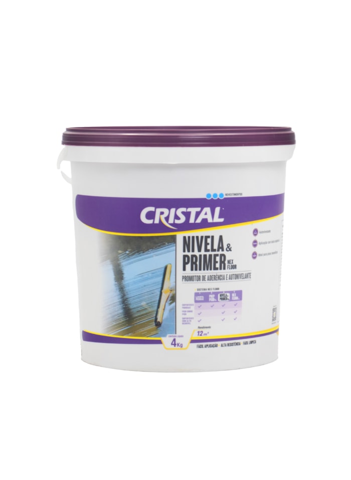 Nex Floor Nivela & Primer Cristal 4kg - Promotor de Aderência e Autonivelante Epóxi para Pisos Monolíticos