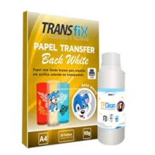 Papel Transfer Laser Back White Fundo Branco 90G  + TF Clean 200ml