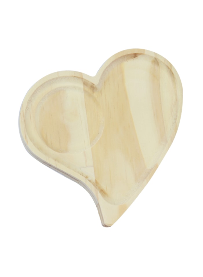 Petisqueira de Madeira Crua - Formato de Coração