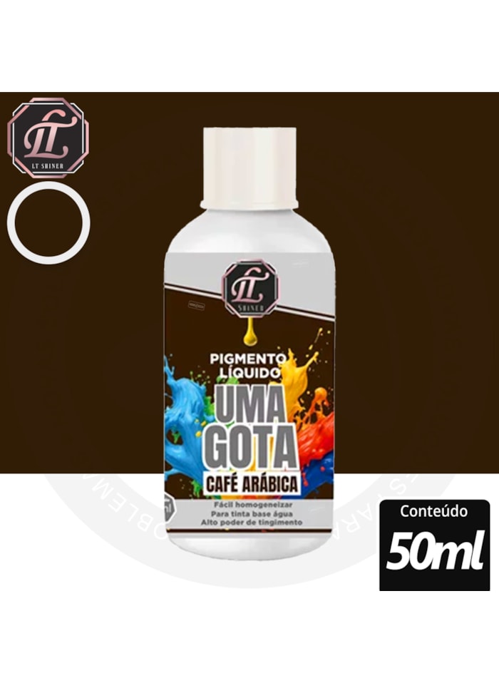 Pigmento Uma Gota LT Shine, 50ML Café Arábica - Pronto Para Uso, Fácil de Homogeneizar