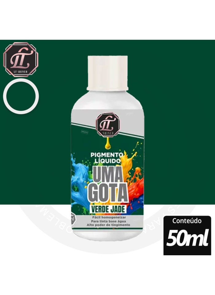 Pigmento Uma Gota LT Shine, 50ML Jade - Pronto Para Uso, Fácil de Homogeneizar