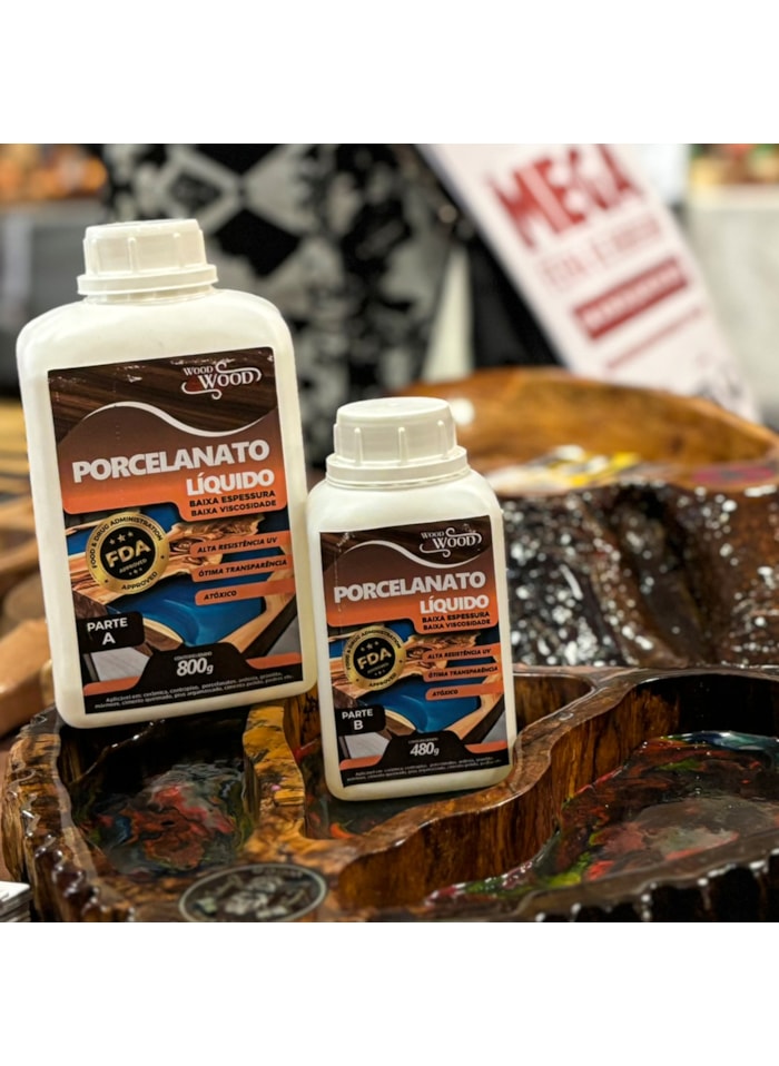 Porcelanato Líquido Atóxico de Baixa Espessura e Média Viscosidade Wood Wood, 1,280kg - Alta Resistência, Interno e Externo