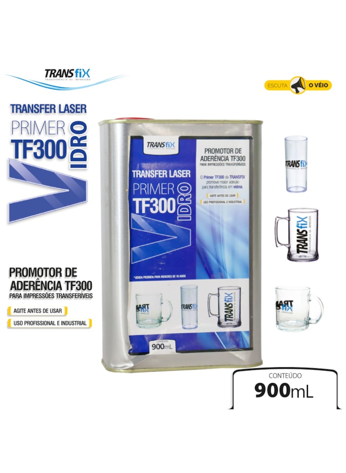 Primer Promotor de Aderência Transfix para Vidro TF300, 900ML