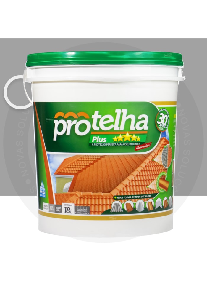 Protelha Plus Cristal, 18L Cinza - Tinta Impermeabilizante para telhas