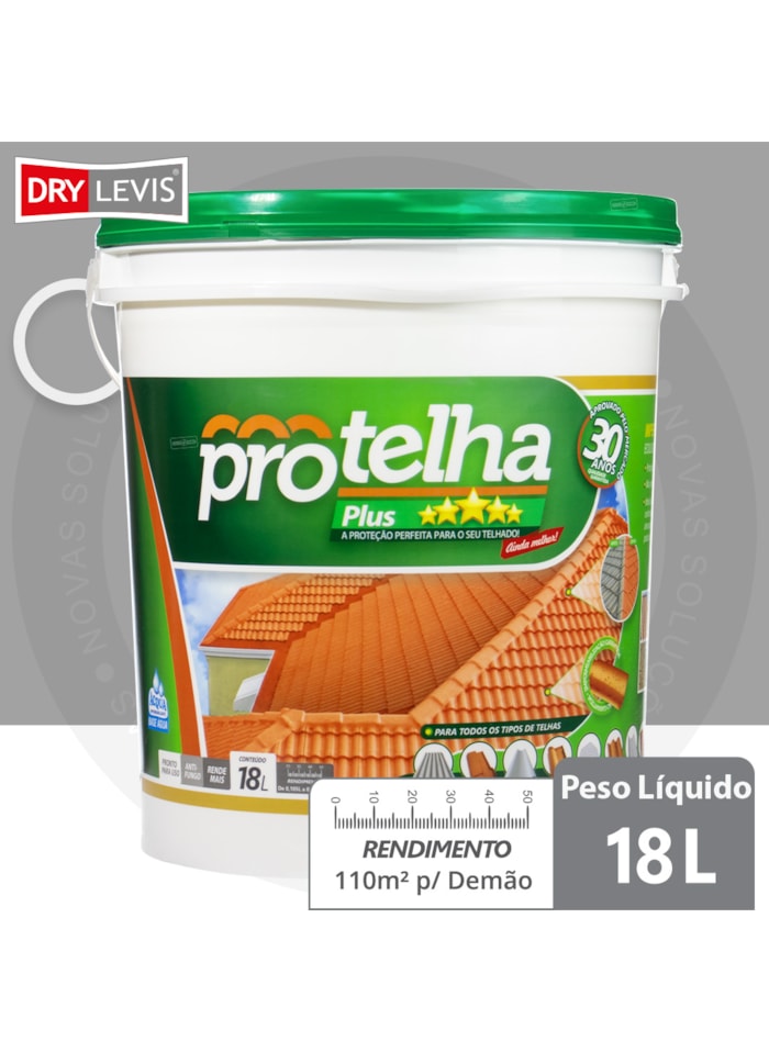 Protelha Plus Cristal, 18L Cinza - Tinta Impermeabilizante para telhas