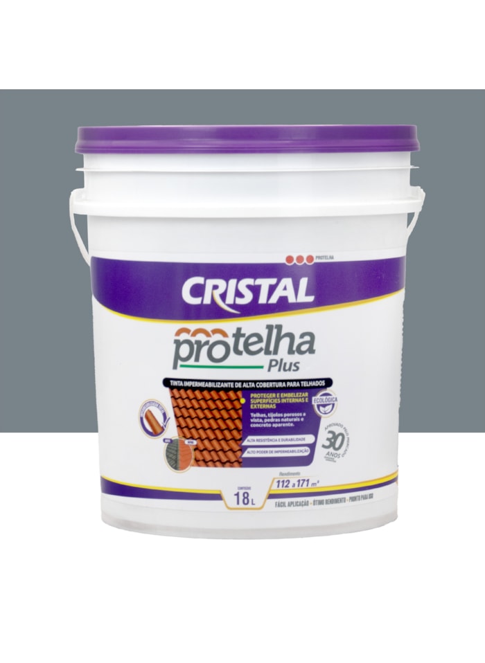 Protelha Plus Cristal, 18L Cinza - Tinta Impermeabilizante para telhas
