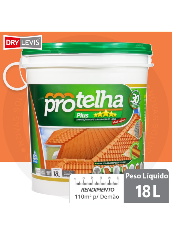Protelha Plus Cristal, 18L Cor Cerâmica Telha - Tinta Impermeabilizante para telhas