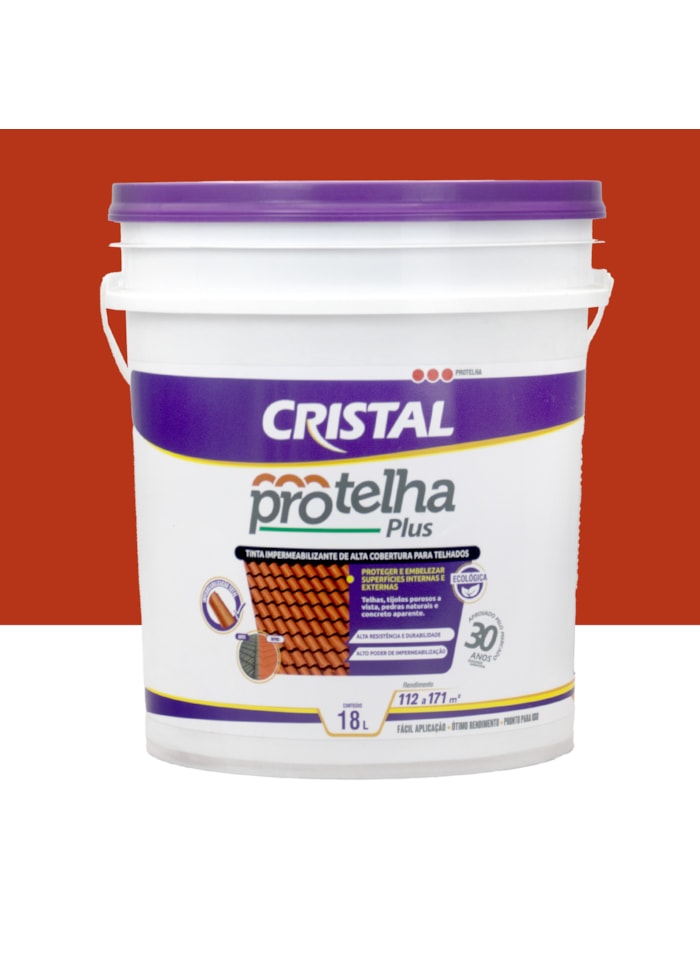 Protelha Plus Cristal, 18L Cor Cerâmica Telha - Tinta Impermeabilizante para telhas
