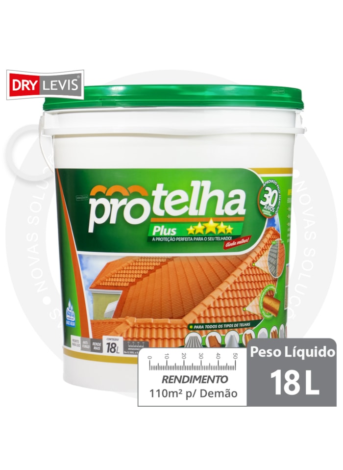 Protelha Plus Cristal, 18L Incolor - Tinta Impermeabilizante para telhas